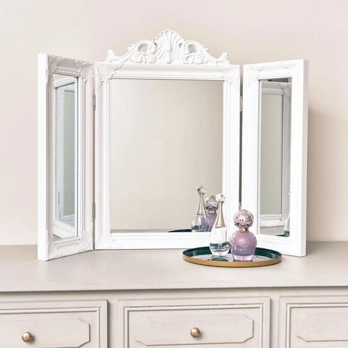 White ornate dressing table - ornate,
