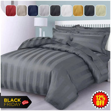 Luxury Duvet Cover SET Stripe Quilt Covers Bedding Sets Single Double King Size