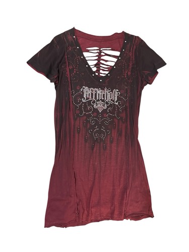 Affliction long tunic top - affliction, mini