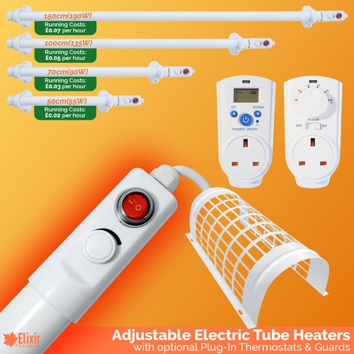 Tube heaters with guards - tube,