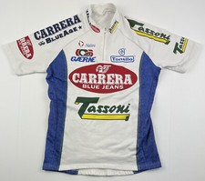 Carrera Tassoni 90s 1995 Cycling Bike Jersey Shirt Voler Shimano 7 L Pockets USA