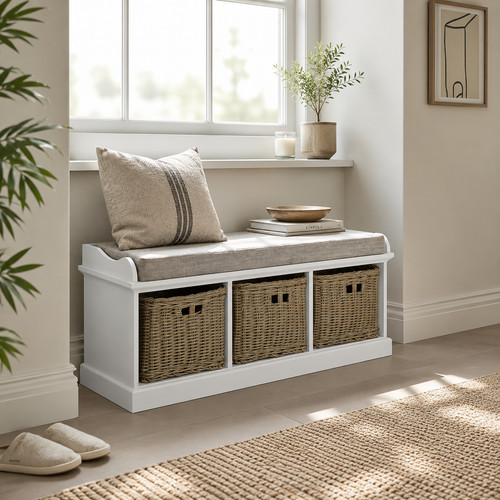 Tetbury white storage - storage, bench