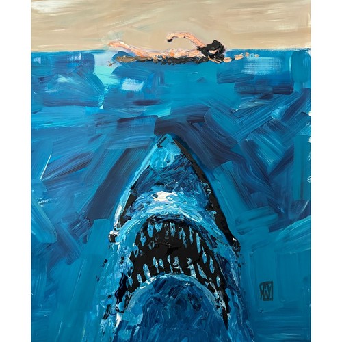 Original impasto abstract - impasto, jaws