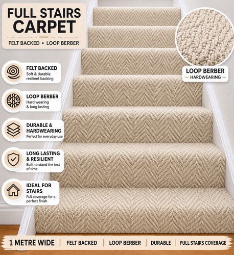 Cream herringbone stairs - herringbone, hall
