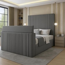 Luxury High Headboard TV Bed With/Without Ottoman Lift Storage