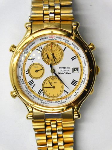 Seiko world timer 5t52 - world, 5t52-7a19