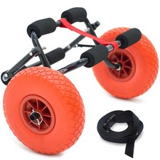 Conwy Kayak Trolley Folding Canoe Dolly Cart Flat-Free Solid Tyres Wheels Strap