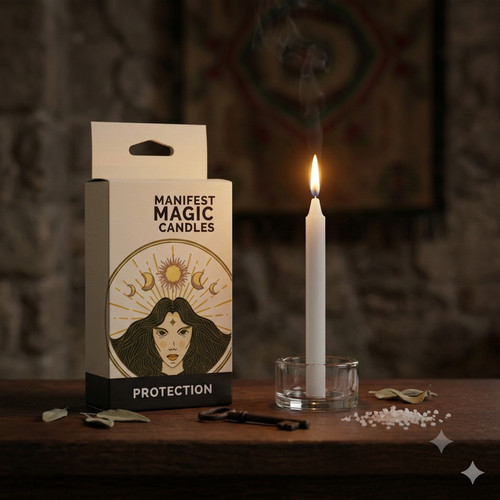 White spell candles - white,