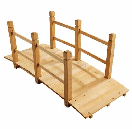 Wooden garden bridge with - garden,