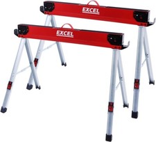 Excel Heavy Duty Steel Folding Sawhorse Twin Pack 1178kg Capacity, 8502