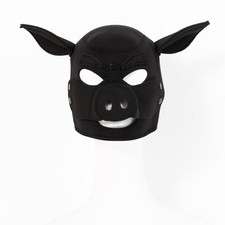 Soft Padded Neoprene Pig Hood head Mask Piggy Role Play For Couples Men women