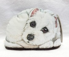 Vintage White Highland Westie Pup Beanbag Paperweight Leslie Anderson 2003 NWT