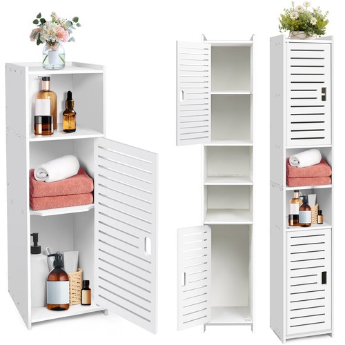 White tall bathroom storage - white,