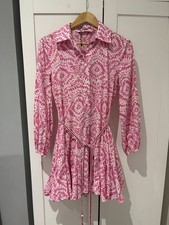 Zara pink white cotton button