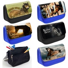 Personalised Pencil Case Girls Pony School Bag Kids Shire Horse Childrens Gift