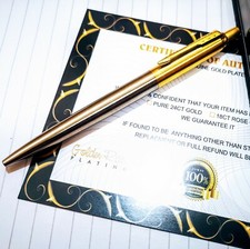 Parker Jotter Ballpoint Pen Stainless Steel Barrel 24ct Gold Plated Cap