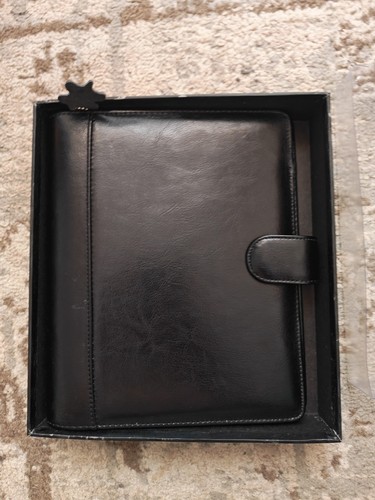 Black leather ringer binder - ringer,
