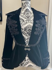 Dark In Love Gothic Steampunk Regency Victorian Punk Velvet Jacket Sz Large