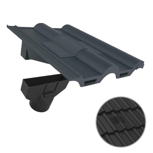 Grey double roman roof tile - grey,
