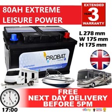 12V 80AH 80 85 80 AH Leisure Battery DEEP CYCLE Motorhome / Caravan / Campervan