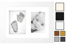 New Christening Gift Baby Casting Kit White Display Frame Photo Hand Foot Casts