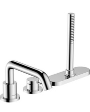 Hansgrohe Tecturis S 3 Hole Rim Mounted Bath Mixer Tap with sBox Chrome 73447000