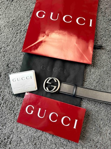 Gucci black leather - black, gg