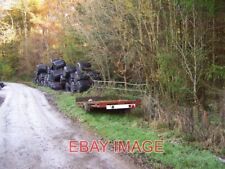 PHOTO  FODDER AT COED CANOL THESE SILAGE BALES AND THE TRAILER APPEAR ABANDONED
