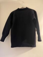 Le Tricoteur Vintage Guernsey Jumper  Navy Blue Pure British Wool Fisherman S/M