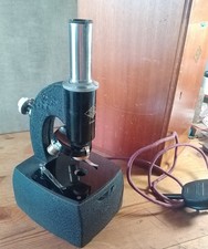 Prior Vintage microscope with 4 objectives & 3 eyepieces + wooden case