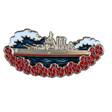 Poppies Enamel Pin Badge Brooch Navy Ship Memorabilia