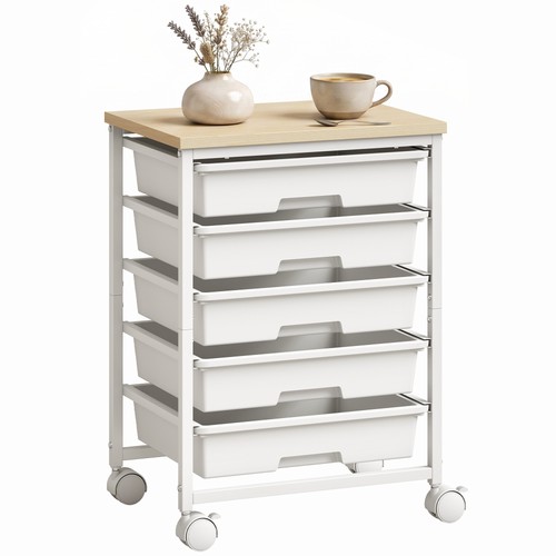 Homcom tier storage trolley - storage,