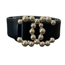 Chanel Women's CC Logo Belt Black 80CM / UK 8