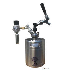 Mini Keg 2L Beer Growler Stainless Steel corny tap ball lock regulator co2 push