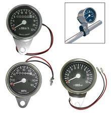 MOTORCYCLE SPEEDO AND REV COUNTER / TACHO PACK MULTI MPH / KMH CHROME FINISH