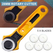 28mm Rotary Cutter Sewing Fabric Craft Quilting Cutting Tool + 5x Blades GL