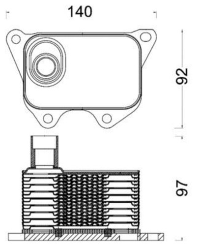 Engine oil cooler mahle - oil, fits