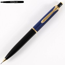 Old Style Pelikan D400 Push Mechanism Pencil (0.5mm) in Blue - Black (gold cap)