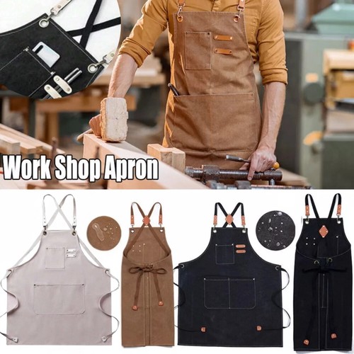 Canvas leather apron bbq - &,