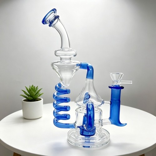 Glass recycler bong - glass,