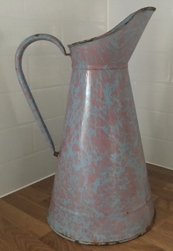 Vintage french pink enamel - french,