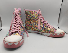 Irregular Choice Inverse High Top Trainers Pumps Metallic Pink UK8 EU41 Flats 