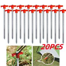 20 x Heavy Duty Hard Ground 25cm Rock Peg  Hook Top Camping Awning Tent UK