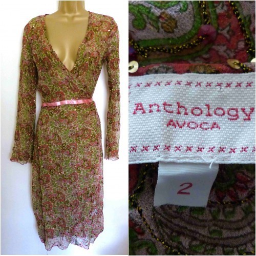 Avoca semi sheer pink green