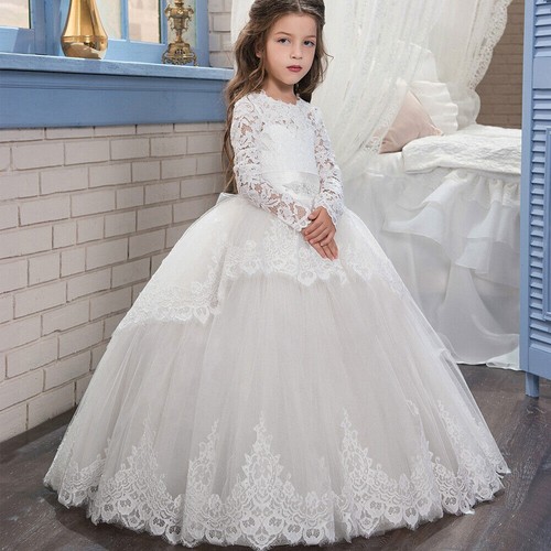 Flower girls lace dress prom - flower,