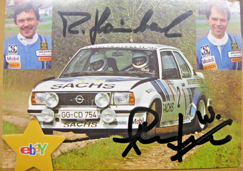 Original rally autograph card