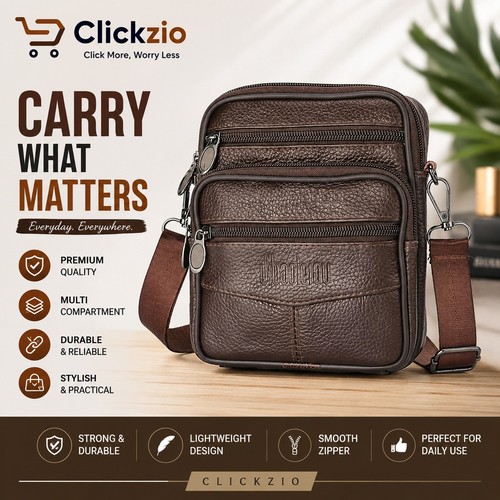 Men leather crossbody - leather,