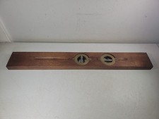 VINTAGE 26" LEVEL W/ ADJUSTABLE VIALS & BRASS ENDS - UNUSUAL EGINEER'S LEVEL