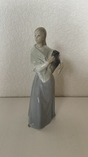 Rare Zaphir Lladro "Lady Holding Vase" fine porcelain, Glossy Figurine