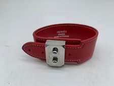 Hermes Leather Locking Bangle Bracelet Cuff Wrist Band SEP090